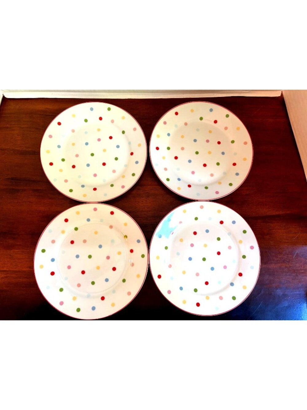Target Home "Chelsea Park" 8" Multi-Color Polka Dot Salad or Dessert Plates (Qty